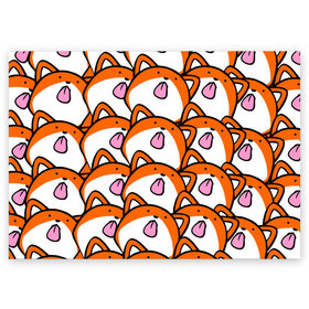 Поздравительная открытка с принтом ЛИСИЧКИ в Ухте, 100% бумага | плотность бумаги 280 г/м2, матовая, на обратной стороне линовка и место для марки
 | animals | fox | животные | звери | лиса