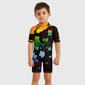 Детский купальный костюм 3D с принтом BTS в Ухте, Полиэстер 85%, Спандекс 15% | застежка на молнии на спине | bangtan | bighit | boy | fake love | j hope | jimin | jin | jungkook | korea | kpop | live | luv | mic drop | rm | suga | v | with | бтс | кей | поп