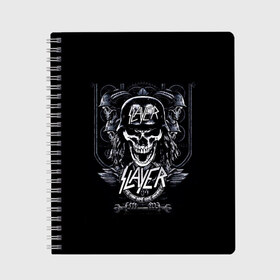 Тетрадь с принтом Slayer в Ухте, 100% бумага | 48 листов, плотность листов — 60 г/м2, плотность картонной обложки — 250 г/м2. Листы скреплены сбоку удобной пружинной спиралью. Уголки страниц и обложки скругленные. Цвет линий — светло-серый
 | kerry king | musical group | repentless | slayer | tom araya | метал | том арайа | трэш