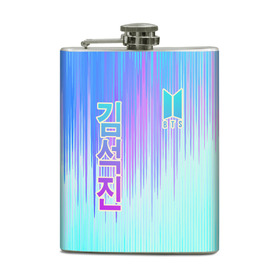 Фляга с принтом BTS в Ухте, металлический корпус | емкость 0,22 л, размер 125 х 94 мм. Виниловая наклейка запечатывается полностью | Тематика изображения на принте: bangtan | bighit | boy | fake love | j hope | jimin | jin | jungkook | korea | kpop | live | luv | mic drop | rm | suga | v | with | бтс | кей | поп