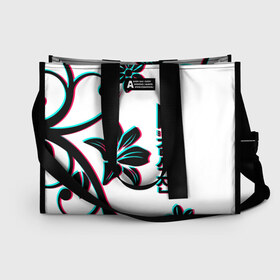 Сумка-шоппер 3D с принтом BTS в Ухте, 100% полиэстер | застегивается на металлическую кнопку; внутренний карман застегивается на молнию. Стенки укреплены специальным мягким материалом, чтобы защитить содержимое от несильных ударов
 | bangtan | bighit | boy | fake love | j hope | jimin | jin | jungkook | korea | kpop | live | luv | mic drop | rm | suga | v | with | бтс | кей | поп