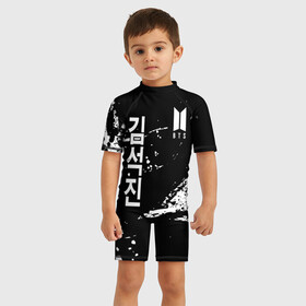 Детский купальный костюм 3D с принтом BTS в Ухте, Полиэстер 85%, Спандекс 15% | застежка на молнии на спине | bangtan | bighit | boy | fake love | j hope | jimin | jin | jungkook | korea | kpop | live | luv | mic drop | rm | suga | v | with | бтс | кей | поп