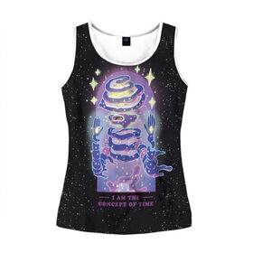 Женская майка 3D с принтом I Am The Concept Of Time в Ухте, 100% полиэстер | круглая горловина, прямой силуэт, длина до линии бедра | rick and morty | vdzabma | рик и морти