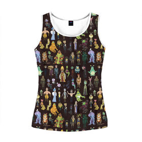 Женская майка 3D с принтом Story Train в Ухте, 100% полиэстер | круглая горловина, прямой силуэт, длина до линии бедра | rick and morty | vdzabma | рик и морти