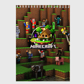 Скетчбук с принтом MINECRAFT в Ухте, 100% бумага
 | 48 листов, плотность листов — 100 г/м2, плотность картонной обложки — 250 г/м2. Листы скреплены сверху удобной пружинной спиралью | craft | creeper | dungeon | dungeons | earth | game | logo | mine | minecraft | mobile | online | дунгеонс | земля | зомби | игра | крипер | лого | майкрафт | майнкрафт | мобайл | онлайн | подземелье | подземелья