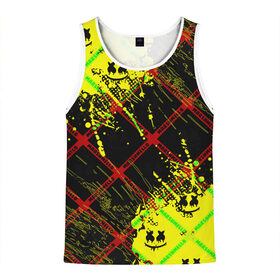 Мужская майка 3D с принтом MARSHMELLO в Ухте, 100% полиэстер | круглая горловина, приталенный силуэт, длина до линии бедра. Пройма и горловина окантованы тонкой бейкой | marshmello | американский | диджей | жанре | музыкальный | музыки | продюсер | электронной