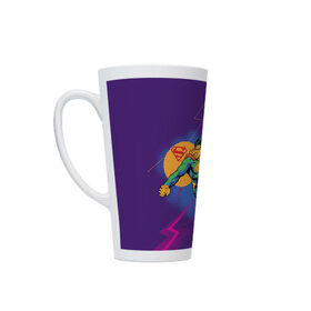 Кружка Латте с принтом Superman в Ухте, Белая керамика | Объем 480 мл; Высота 150 мм; Диаметр 90 мм | man | steel | superman | vdzajul | супермен | супермэн