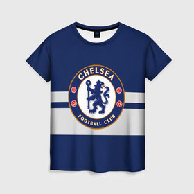 Женская футболка 3D с принтом FC CHELSEA в Ухте, 100% полиэфир ( синтетическое хлопкоподобное полотно) | прямой крой, круглый вырез горловины, длина до линии бедер | Тематика изображения на принте: chelsea | england | football | london | sport | абрамович | логотип | лондон | спорт | футбол | челси