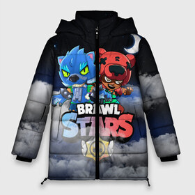 Женская зимняя куртка 3D с принтом Brawl Stars Leon & Nita в Ухте, верх — 100% полиэстер; подкладка — 100% полиэстер; утеплитель — 100% полиэстер | длина ниже бедра, силуэт Оверсайз. Есть воротник-стойка, отстегивающийся капюшон и ветрозащитная планка. 

Боковые карманы с листочкой на кнопках и внутренний карман на молнии | brawl | brawl stars | leon | leon wolf | nita | бравл | бравл старс | леон | леон волк | леон и нита | нита
