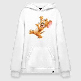 Худи SuperOversize хлопок с принтом JERRY в Ухте, 70% хлопок, 30% полиэстер, мягкий начес внутри | карман-кенгуру, эластичная резинка на манжетах и по нижней кромке, двухслойный капюшон
 | spike | tom  jerry | tom and jerry | tomjerry | tuffy | vdgerir | мамочка два тапочка | том и джери | том и джерри