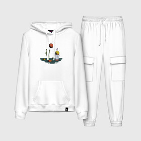 Женский костюм хлопок (с толстовкой) с принтом Космонавт и пришелец играют в Ухте,  |  | alien | aliens | astronaut | beach | cosmonaut | planet | planets | playing | plays | space | ufo | water polo | астронавт | в космосе | ватер поло | водной поло | волейбол | играют | инопланетянин | космический | космонавт | космос | нло | пля