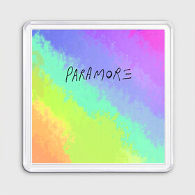Магнит 55*55 с принтом PARAMORE в Ухте, Пластик | Размер: 65*65 мм; Размер печати: 55*55 мм | paramore | rock | twilight | парамор | рок | сумерки | хейли уильямс