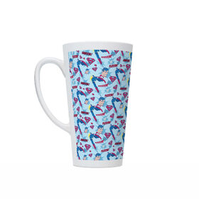 Кружка Латте с принтом Plooow! в Ухте, Белая керамика | Объем 480 мл; Высота 150 мм; Диаметр 90 мм | man | steel | superman | vdzajul | супермен | супермэн