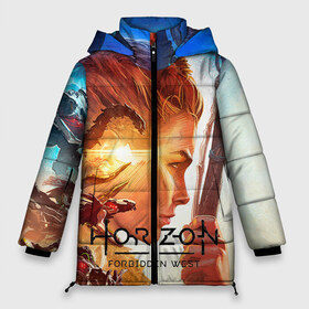 Женская зимняя куртка 3D с принтом Horizon Forbidden West в Ухте, верх — 100% полиэстер; подкладка — 100% полиэстер; утеплитель — 100% полиэстер | длина ниже бедра, силуэт Оверсайз. Есть воротник-стойка, отстегивающийся капюшон и ветрозащитная планка. 

Боковые карманы с листочкой на кнопках и внутренний карман на молнии | aloy | guerrilla games | horizon forbidden west | hunt | zero dawn | горизонт | запретный запад | игры | нулевой рассвет | охота | элой