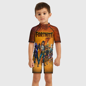 Детский купальный костюм 3D с принтом FORTNITE 3 СЕЗОН (ЧАСТЬ 2) в Ухте, Полиэстер 85%, Спандекс 15% | застежка на молнии на спине | Тематика изображения на принте: 2 глава | 3 season | 3 сезон | fortnite | водный | новый | сезон | фортнайт