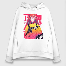 Женское худи Oversize хлопок с принтом Анимешный Стиль в Ухте, френч-терри — 70% хлопок, 30% полиэстер. Мягкий теплый начес внутри —100% хлопок | боковые карманы, эластичные манжеты и нижняя кромка, капюшон на магнитной кнопке | aesthetic | anime | art