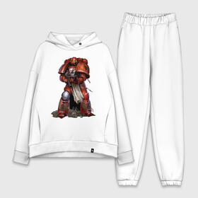 Женский костюм хлопок Oversize с принтом Blood Angels в Ухте,  |  | astartes | imperium | space marine | warhammer | астартес | вархаммер | империум | космодесантник