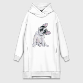 Платье-худи хлопок с принтом бульдог в Ухте,  |  | бульдог | животные | песокафе | рисунок | собаки