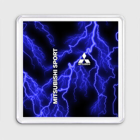 Магнит 55*55 с принтом MITSUBISHI в Ухте, Пластик | Размер: 65*65 мм; Размер печати: 55*55 мм | mitsubishi | авто | автомобиль | лого | логотип | митсубиси | митсубиши | молния | текстура