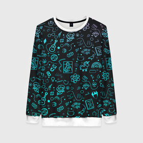 Женский свитшот 3D с принтом Наука в Ухте, 100% полиэстер с мягким внутренним слоем | круглый вырез горловины, мягкая резинка на манжетах и поясе, свободная посадка по фигуре | абстракция | атом | брилиант | логотипы | мона лиза | наука
