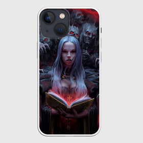 Чехол для iPhone 13 mini с принтом Demonic book в Ухте,  |  | book | deads | demon | demoness | demonic | demonical | demons | devil | the demon book | witch | ведьма | демон | демоница | демонический | демоны | дьявол | дьяволица | книга | колдунья | мертвецы | череп