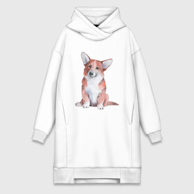 Платье-худи хлопок с принтом корги в Ухте,  |  | корги | песокафе | собаки