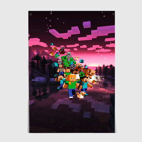 Постер с принтом MINECRAFT в Ухте, 100% бумага
 | бумага, плотность 150 мг. Матовая, но за счет высокого коэффициента гладкости имеет небольшой блеск и дает на свету блики, но в отличии от глянцевой бумаги не покрыта лаком | craft | creeper | dungeon | dungeons | earth | game | logo | mine | minecraft | minecraft dungeons | mobile | online | дунгеонс | земля | зомби | игра | крипер | лого | майкрафт | майнкрафт | онлайн | подземелье