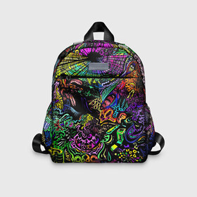 Детский рюкзак 3D с принтом PSYHODELIC в Ухте, 100% полиэстер | лямки с регулируемой длиной, сверху петелька, чтобы рюкзак можно было повесить на вешалку. Основное отделение закрывается на молнию, как и внешний карман. Внутри дополнительный карман. По бокам два дополнительных кармашка | abstract | abstraction | geometry | psy | абстракция | геометрия | краски | неоновые | психоделика