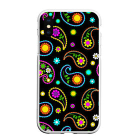 Чехол для iPhone XS Max матовый с принтом ЦВЕТЫ в Ухте, Силикон | Область печати: задняя сторона чехла, без боковых панелей | flower | neon | лепестки | неон | пестрый | природа | ромашки | цветы | яркие