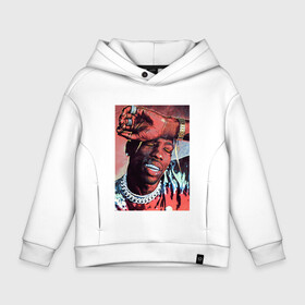 Детское худи Oversize хлопок с принтом TRAVIS SCOTT в Ухте, френч-терри — 70% хлопок, 30% полиэстер. Мягкий теплый начес внутри —100% хлопок | боковые карманы, эластичные манжеты и нижняя кромка, капюшон на магнитной кнопке | astro | astroworld | scott | travis | астро | астроворлд | скот | скотт | тревис | трэвис