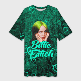 Платье-футболка 3D Billie Eilish | Билли Айлиш: в Ухте,  |  | bad | bill | billie | eil | eili | eilish | guy | music | not my | not my responsibility | ocean | айлиш | айлишь | беляш | бил | билли | музыка | музыкант | певица | эйл | эйли | эйлиш | эйлишь