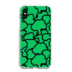 Чехол для iPhone XS Max матовый с принтом БРОККОЛИ в Ухте, Силикон | Область печати: задняя сторона чехла, без боковых панелей | Тематика изображения на принте: food | pattern | vegan | брокколи | веган | вегетарианство | еда | капуста | паттерн
