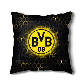 Подушка 3D с принтом Боруссия Дортмунд в Ухте, наволочка – 100% полиэстер, наполнитель – холлофайбер (легкий наполнитель, не вызывает аллергию). | состоит из подушки и наволочки. Наволочка на молнии, легко снимается для стирки | borussia | borussia dortmund | боруссия | боруссия дортмунд | дортмундская боруссия | спорт | футбол | футбольный клуб