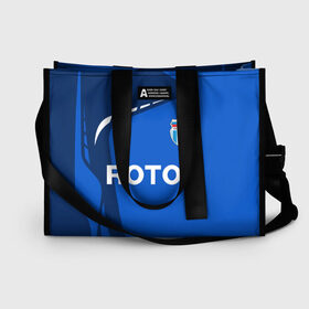 Сумка-шоппер 3D с принтом РОТОР Волгоград в Ухте, 100% полиэстер | застегивается на металлическую кнопку; внутренний карман застегивается на молнию. Стенки укреплены специальным мягким материалом, чтобы защитить содержимое от несильных ударов
 | fc | football club | rotor | rotor volgograd | sport | vlg | volgograd | волгоград | ротор | ротор волгоград | униформа | фирменые цвета | фк | форма | футбольная | футбольная форма ротор