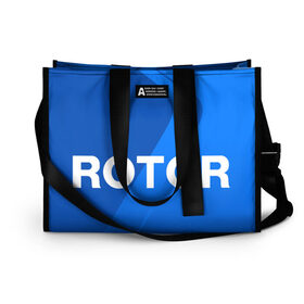 Сумка-шоппер 3D с принтом РОТОР Волгоград в Ухте, 100% полиэстер | застегивается на металлическую кнопку; внутренний карман застегивается на молнию. Стенки укреплены специальным мягким материалом, чтобы защитить содержимое от несильных ударов
 | fc | football club | rotor | rotor volgograd | sport | vlg | volgograd | волгоград | ротор | ротор волгоград | униформа | фирменые цвета | фк | форма | футбольная | футбольная форма ротор