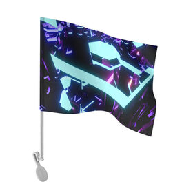 Флаг для автомобиля с принтом Blue Neons в Ухте, 100% полиэстер | Размер: 30*21 см | blue | cyberpunk2077 | girl | neon | неон | неоновая
