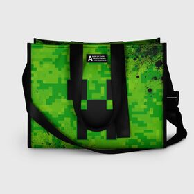 Сумка-шоппер 3D с принтом MINECRAFT МАЙНКРАФТ в Ухте, 100% полиэстер | застегивается на металлическую кнопку; внутренний карман застегивается на молнию. Стенки укреплены специальным мягким материалом, чтобы защитить содержимое от несильных ударов
 | craft | creeper | dungeons | game | games | logo | mine | minecraft | miner | rhfan | vfqy | vfqyrhfan | zombie | данжен | зомби | игра | игры | крафт | крипер | лого | логотип | майкрафт | майн | майнкрафт | символ | скфае | ьшту | ьштускфае