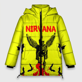 Женская зимняя куртка 3D с принтом NIRVANA в Ухте, верх — 100% полиэстер; подкладка — 100% полиэстер; утеплитель — 100% полиэстер | длина ниже бедра, силуэт Оверсайз. Есть воротник-стойка, отстегивающийся капюшон и ветрозащитная планка. 

Боковые карманы с листочкой на кнопках и внутренний карман на молнии | nirvana | smile | ангел | курт кобейн | нирвана | скелет | смайл | телечия мышы