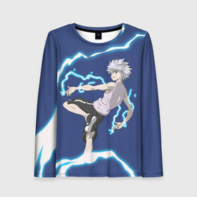 Женский лонгслив 3D с принтом Hunter x Hunter в Ухте, 100% полиэстер | длинные рукава, круглый вырез горловины, полуприлегающий силуэт | anime | hisoka | hunter x hunter | japan | killua | аниме | анимешникам | герои | гон | детские | иллуми | курапика | манга | мультсериал | мультфильм | охотник | приключения | фрикс | хантер | хисока | хищник | хролло
