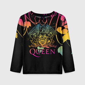 Детский лонгслив 3D с принтом Queen  в Ухте, 100% полиэстер | длинные рукава, круглый вырез горловины, полуприлегающий силуэт
 | bohemian | brian | freddie | john | mercury | must go on | queen | rhapsody | roger | taylor | the miracle | the show | богемская | рапсодия | роджер тейлор | фредди меркьюри