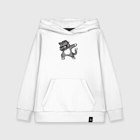 Детская толстовка хлопок с принтом Котик dub в Ухте, 100% хлопок | Круглый горловой вырез, эластичные манжеты, пояс, капюшен | dub cat | кот | кот dub | кот в очках | кот даб | котик | котик dub | котик даб | крутой кот