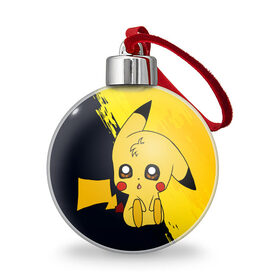 Ёлочный шар с принтом Пикачу/Pikachu в Ухте, Пластик | Диаметр: 77 мм | anime | baby | cartoon | cute | kawaii | pika pika | pokemon | аниме | анимешникам | глаза | детям | зайчик | зверек | кавайный | кот | котенок | кролик | малыш | милый | мордочка | мультфильмы | няшный | пика пика | пикачу