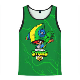 Мужская майка 3D с принтом BRAWL STARS LEON ЛЕОН в Ухте, 100% полиэстер | круглая горловина, приталенный силуэт, длина до линии бедра. Пройма и горловина окантованы тонкой бейкой | Тематика изображения на принте: 8 bit | 8бит | brawl | cnfhc | crow | hfdk | leon | logo | sandy | skull | spike | stars | бравл | бравла | браво | игра | игры | икфцд | кроу | леон | лого | логотип | символ | спайк | старс | старса | сэнди | череп | ыефкы