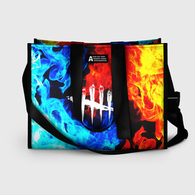 Сумка-шоппер 3D с принтом DEAD BY DAYLIGHT в Ухте, 100% полиэстер | застегивается на металлическую кнопку; внутренний карман застегивается на молнию. Стенки укреплены специальным мягким материалом, чтобы защитить содержимое от несильных ударов
 | dbd | dead by daylight | game | survival horror | дбд | игры | мертвецы | мертвы к рассвету | призраки