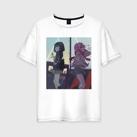 Женская футболка хлопок Oversize с принтом Милый во франксе в Ухте, 100% хлопок | свободный крой, круглый ворот, спущенный рукав, длина до линии бедер
 | 002 | darling in the franxx | ичиго | милый во франксе