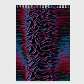 Скетчбук с принтом Joy Division Glitch в Ухте, 100% бумага
 | 48 листов, плотность листов — 100 г/м2, плотность картонной обложки — 250 г/м2. Листы скреплены сверху удобной пружинной спиралью | Тематика изображения на принте: glitch | ian curtis | joy division | rock | unknown pleasures | глюк | иэн кёртис | рок