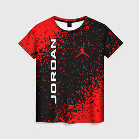 Женская футболка 3D с принтом MICHAEL JORDAN в Ухте, 100% полиэфир ( синтетическое хлопкоподобное полотно) | прямой крой, круглый вырез горловины, длина до линии бедер | jordan | michael | michael jordan | nba | баскетбол | баскетболист | джордан | защитник | майкл | майкл джордан | нба