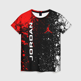 Женская футболка 3D с принтом MICHAEL JORDAN в Ухте, 100% полиэфир ( синтетическое хлопкоподобное полотно) | прямой крой, круглый вырез горловины, длина до линии бедер | jordan | michael | michael jordan | nba | баскетбол | баскетболист | джордан | защитник | майкл | майкл джордан | нба