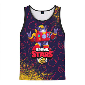 Мужская майка 3D с принтом BRAWL STARS SURGE СУРЖ в Ухте, 100% полиэстер | круглая горловина, приталенный силуэт, длина до линии бедра. Пройма и горловина окантованы тонкой бейкой | Тематика изображения на принте: 8 bit | 8бит | brawl | cnfhc | crow | hfdk | leon | logo | sandy | skull | spike | stars | surge | бравл | бравла | браво | игра | игры | икфцд | кроу | леон | лого | логотип | символ | спайк | старс | старса | сурж | сэнди | череп | ы