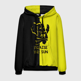 Мужская толстовка 3D с принтом Praise the sun в Ухте, 100% полиэстер | двухслойный капюшон со шнурком для регулировки, мягкие манжеты на рукавах и по низу толстовки, спереди карман-кенгуру с мягким внутренним слоем. | Тематика изображения на принте: dark souls | dark souls iii | дарк солс | дарк соулс | темные души | черные души